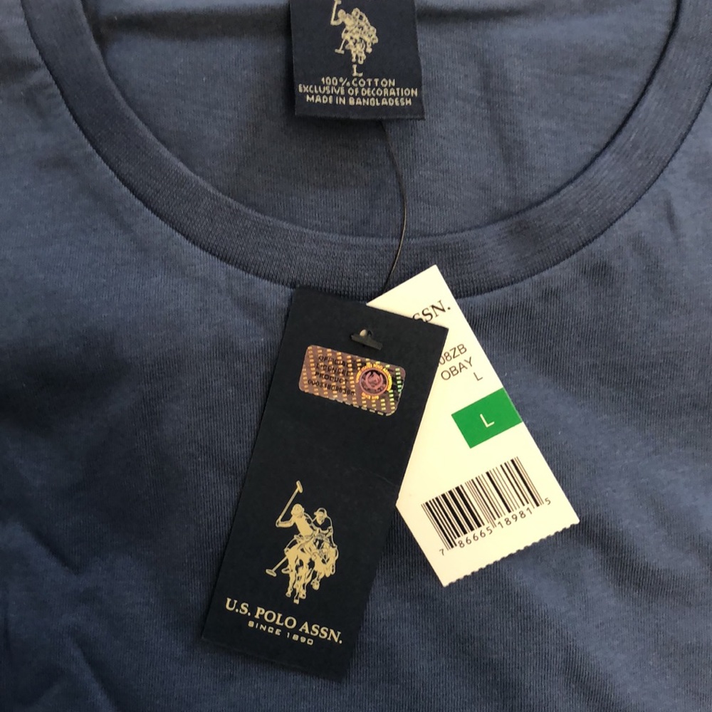 US POLO ASSN Men’s Long Sleeved T Shirt L      Grey/ Blue NWT